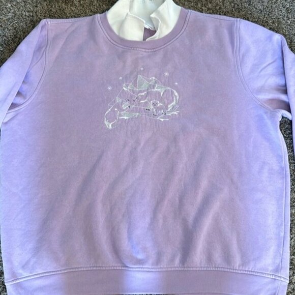 Northern Reflections Polar Bears Sweater XXL Purple White Collar - Picture 3 of 7